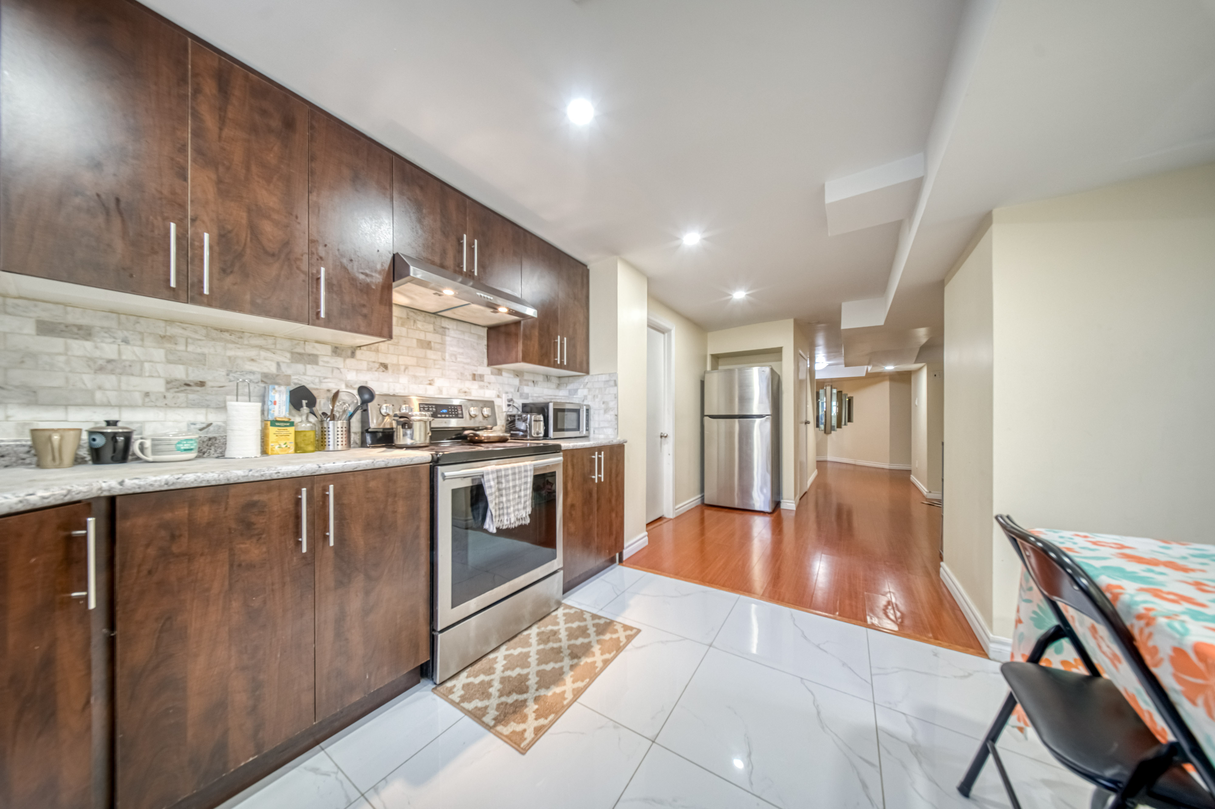 Lower Level Kitchen Counter & Appliances