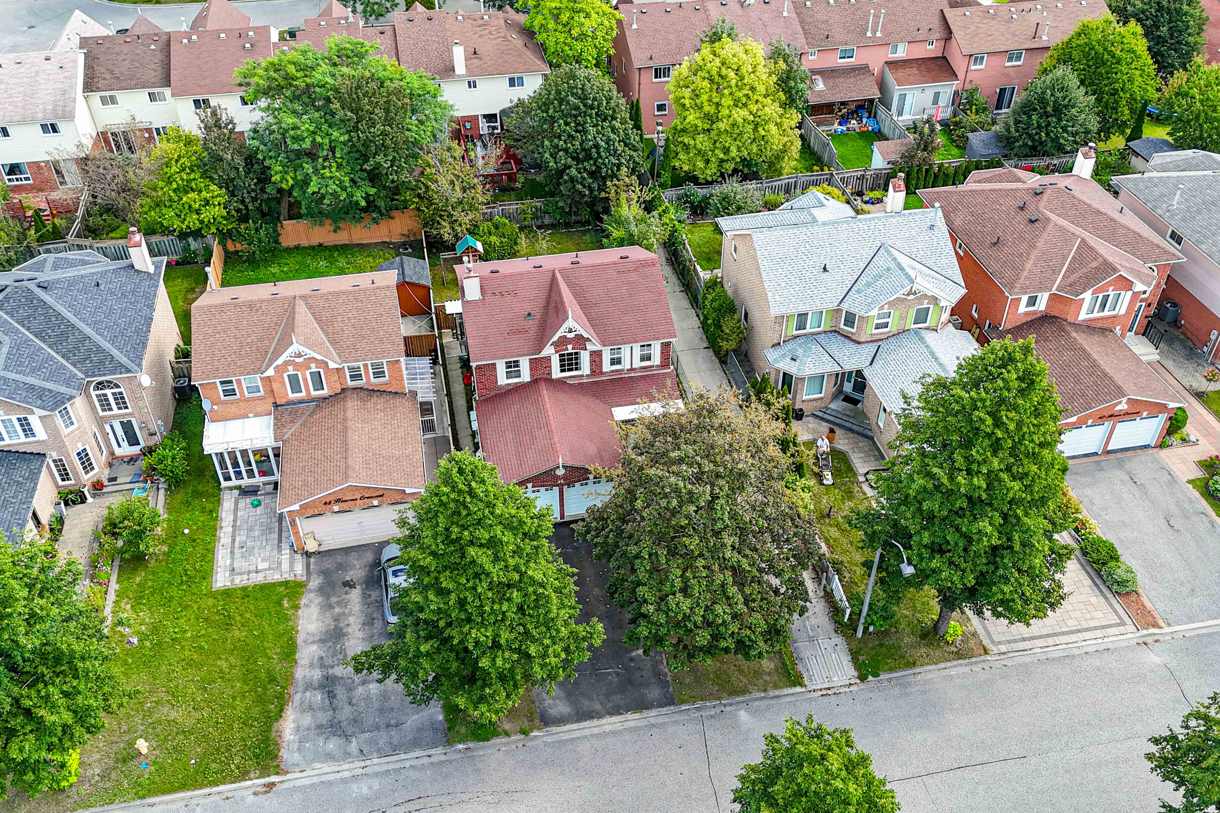 Aerial View of Neighborhood Street